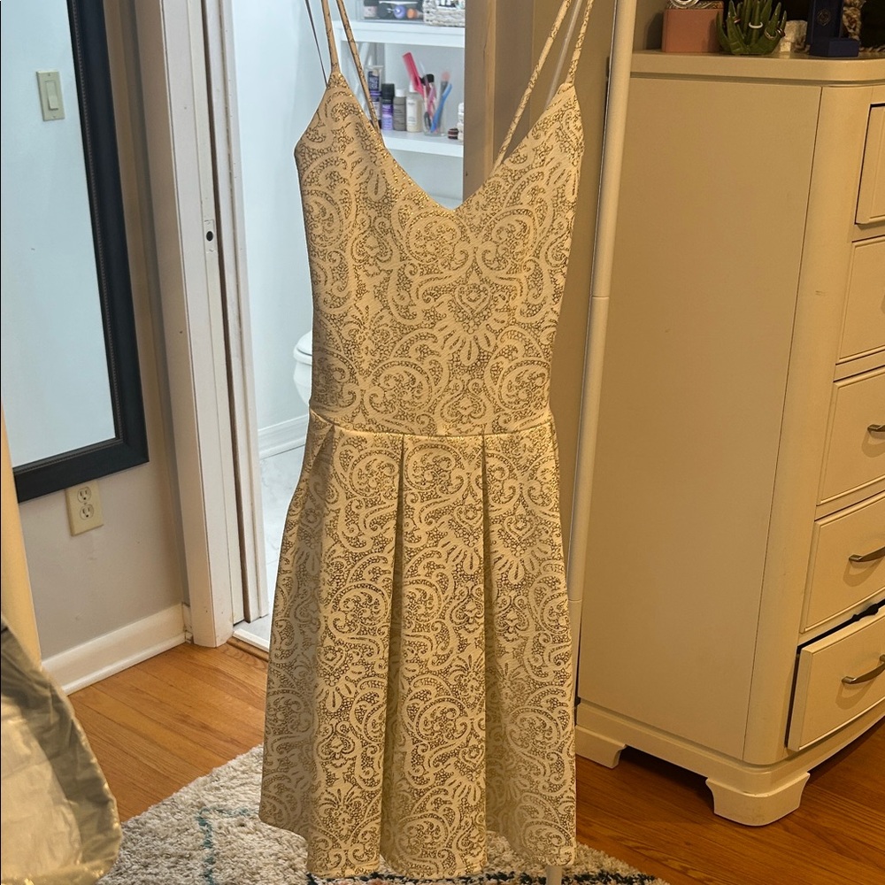 Soprano Cream and Gold Mini Dress